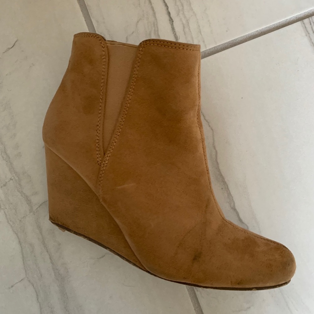 Forever 21 Heeled Bootie - tan wedge